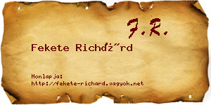 Fekete Richárd névjegykártya