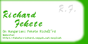 richard fekete business card